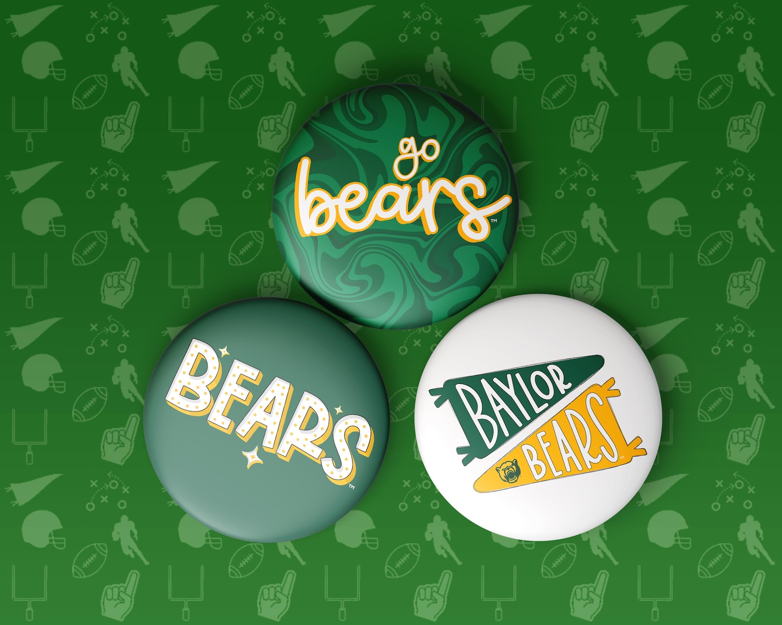 Baylor University Game Day Buttons | Gameday Pins | College Football ...