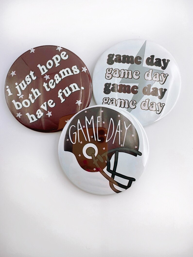 Maroon Game Day Tailgate Buttons Game Day Pins College Etsy