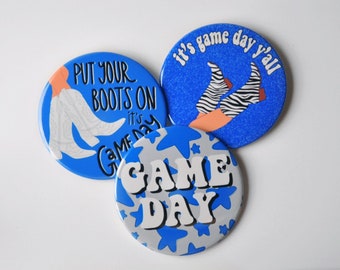 Purple & Gold Game Day Tailgate Buttons Game Day Pins College Football ...