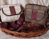 Handmade Broadbelt Jute Adjustable Sling Bag with Multiple Partition | Off White | Brown