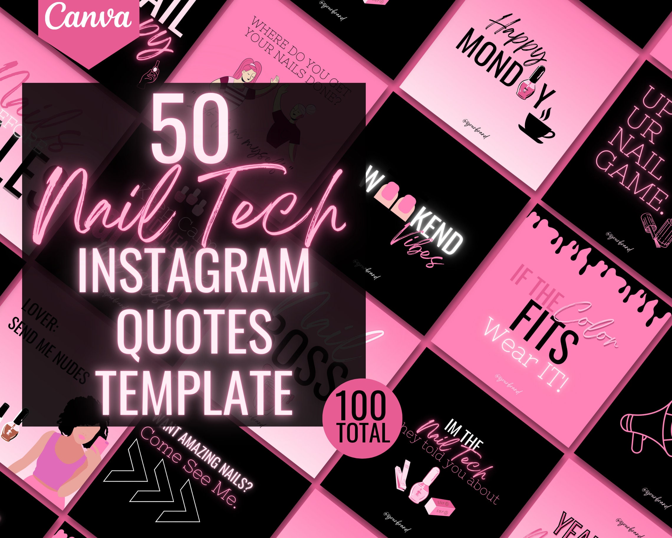 80 Nail Technician Instagram Posts, Social Media Posts, Nails Quotes, Nail  Salon Posts, Instagram Promotional Posts, Premade Instagram Pink - Etsy