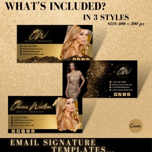 Black & Gold Girl Beauty Branding Kit Canva, DIY Editable Templates ...