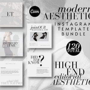 Aesthetic Simple Canva Templates Instagram, Elegant Business IG Template, Instagram Content, Luxury Fashion, Lash, Nail, Hair, Beauty, Coach