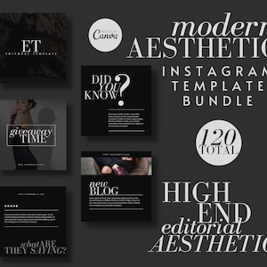 Aesthetic Canva Instagram Templates, Elegant Business IG Template, Instagram Content Feed, Luxury Fashion, Lashes, Nail, Hair, Beauty, Coach