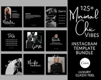 Dark Aesthetic Instagram Templates Posts Stories Luxury, Chic IG, Canva Template, Luxe Social media Business, Fashion Brand Beauty minimal