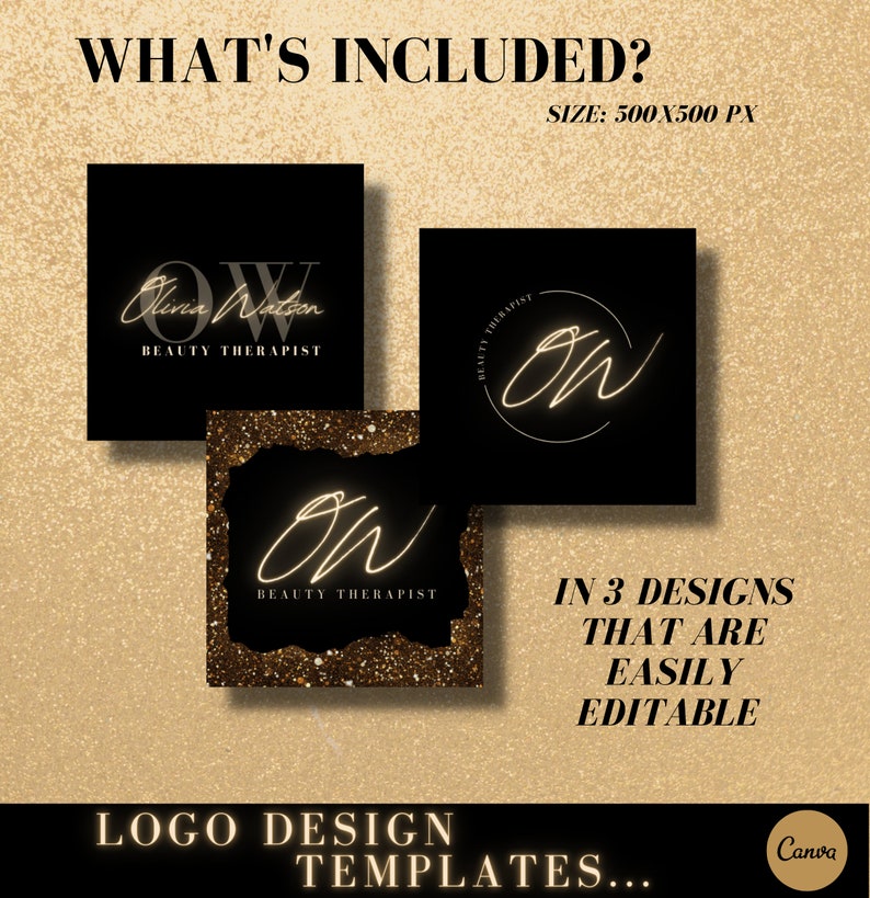 Black & Gold Girl Beauty Branding Kit Canva DIY Editable - Etsy UK