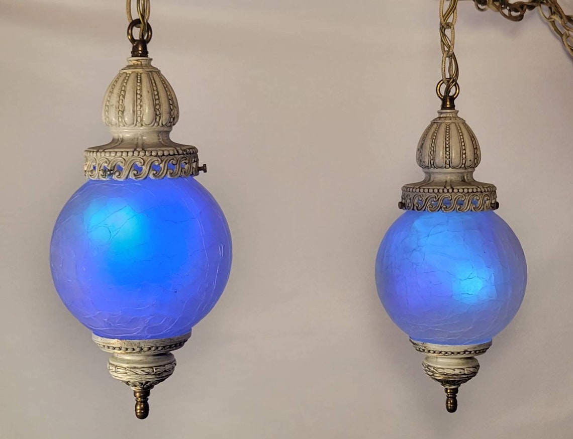 MCM Double Swag Pendant Light. Etsy