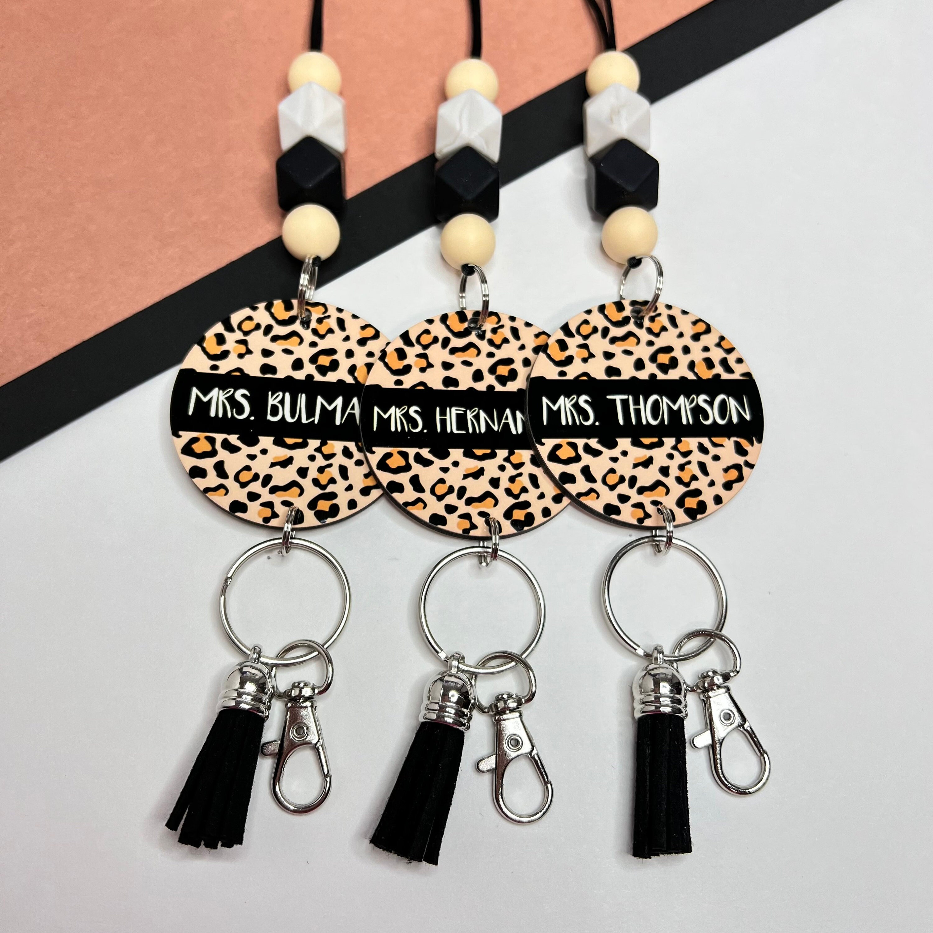 Amazon.com : Gray Zebra Animal Print Lanyard Key Chain Id