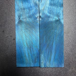 stabilized blue ambrosia maple Bookmatched set of knife scales