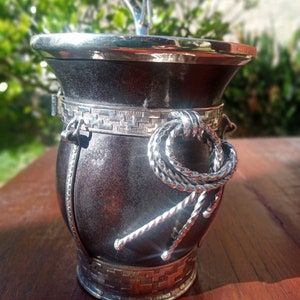 Yerba Mate Cup/Gourd for Loose Leaf Tea with a German Silver Lace + Free Straw / Bombilla (Free Worldwide Delivery) Premium Camionero
