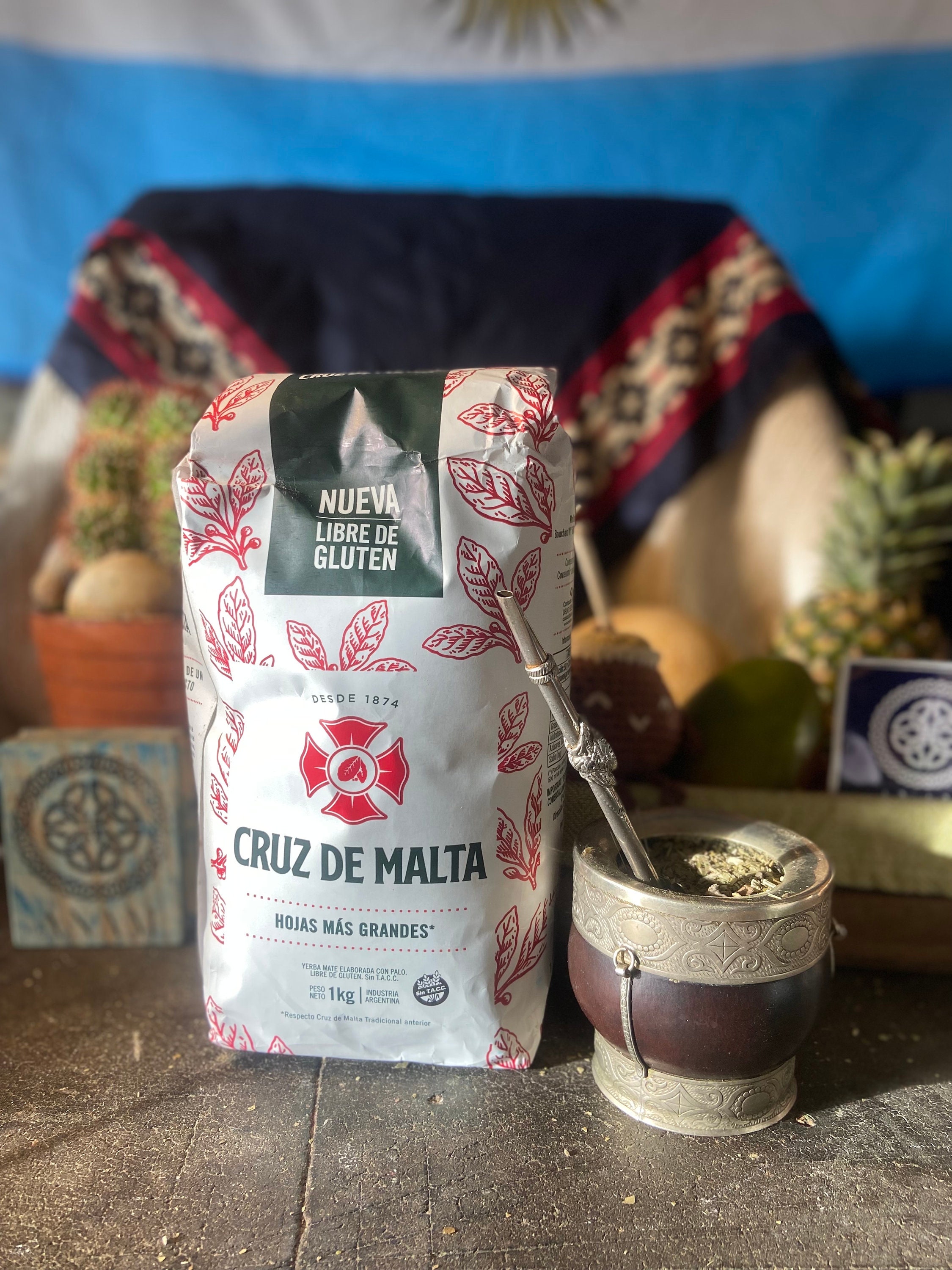 Cruz De Malta Yerba Mate 1kg Natural Looseleaf Tea/health Argentine Drink, Amazing Health