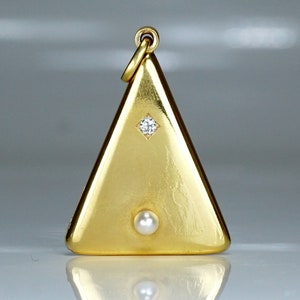 Vintage Art Deco 18 Carat Gold Diamond Pearl Double Picture Locket