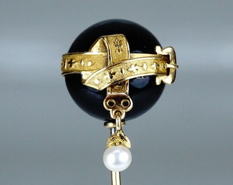 Épingle à Cravate Ancienne Géorgienne - Or 18 Carats Et Améthyste - Début XIXe Siècle - Occasion