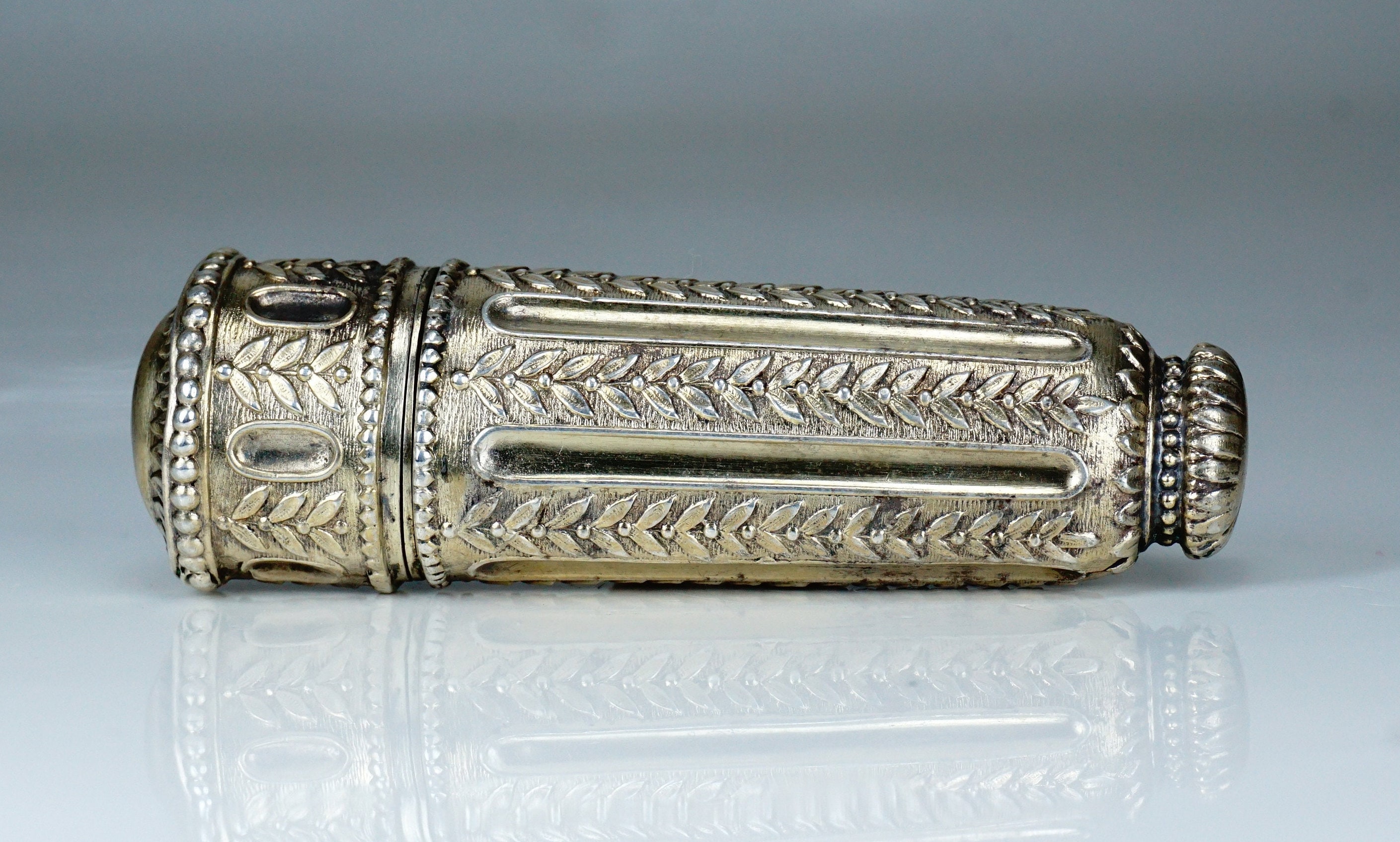 Antique French Napoleon III Silver Scent Perfume Bottle
