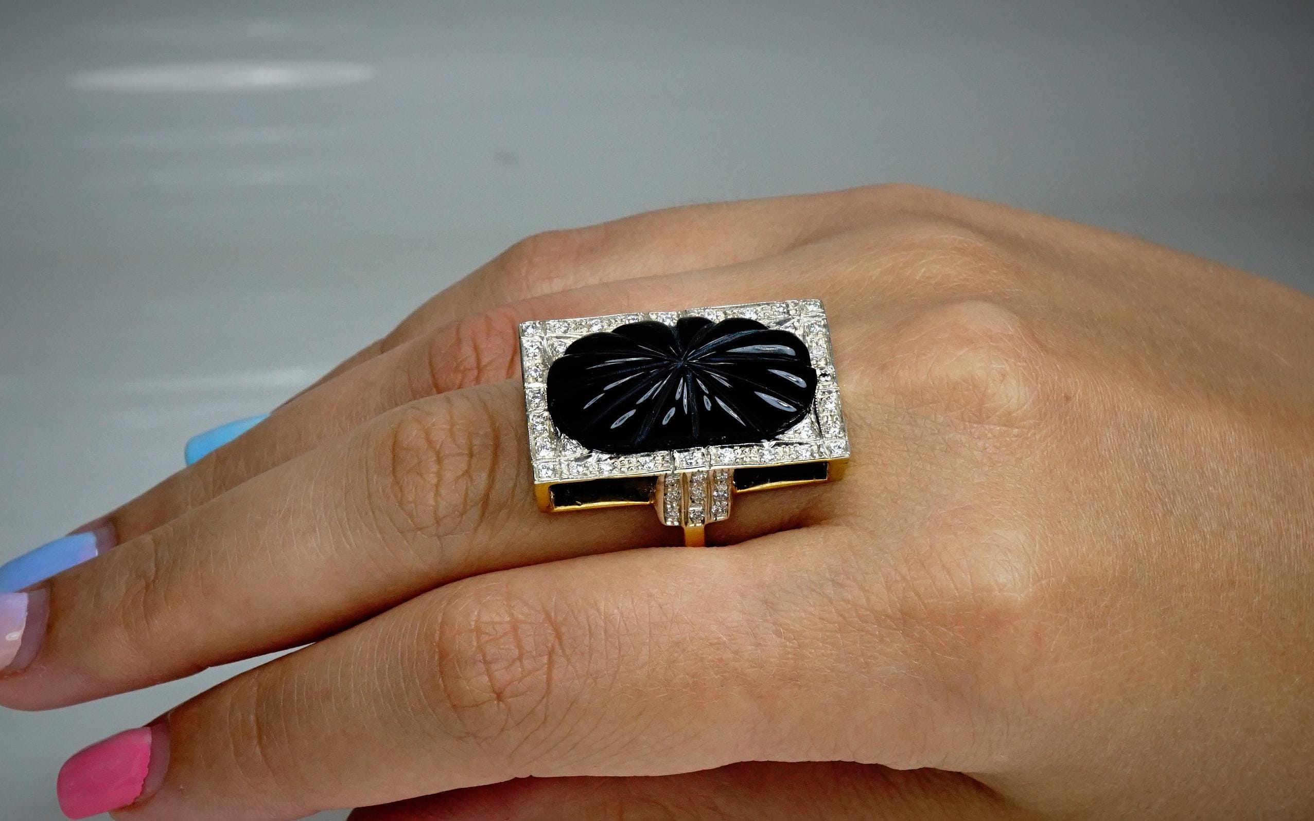 Bague éléphant fantaisie en or jaune 14 carats et or blanc et or