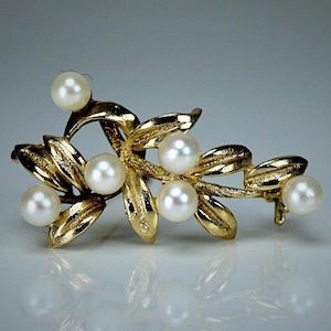 Vintage Retro 9 Carat Gold Pearl Brooch Pin
