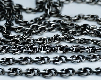 Antique Victorian 146cm / 57,48&quot; Silver Guard Chain Necklace