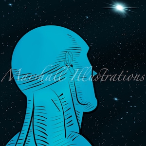 I am tired of earth. Dr Manhattan digital art print.