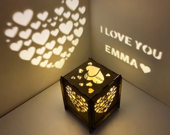 Customized Name and Date Night Light Perfect Valentine's Day Gift Personalized LED Lamp Special Gift for Anniversary Engagement