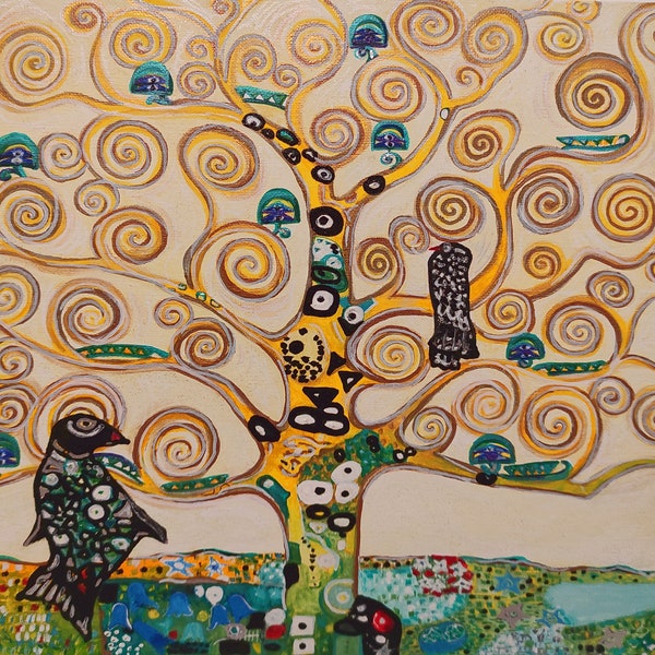 L’Arbre de Vie. Frise stoclet. Arbre de vie Klimt. Copie originale peinte à la main de Gustav Klimt.