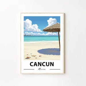 Cancun Mexico Travel Print, Cancun Wall Decor, Mexico Poster, Mexico Travel Prints, Cancun Art Print, Mexico Illustration, Cancun Wall Art