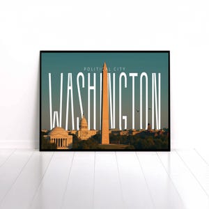 Art de la ville de Washington, décoration de bureau à domicile Washington, Art de la ville minimaliste de Washington, affiche de Washington, cadeau Washington, Washington