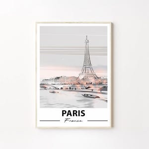 Paris Frankreich Eiffelturm Poster, Romantische Stadtbild Wandkunst, Französische Eleganz Dekor Druck, Frankreich Reise Poster, Paris Wandposter, Paris