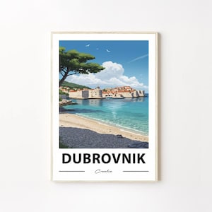 Dubrovnik Croatia Travel Print, Dubrovnik Wall Decor, Croatia Poster, Croatia Travel Prints, Dubrovnik Art, Italy Illustration, Croatia Art