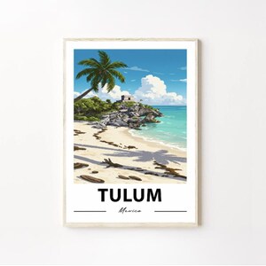 Tulum Mexico Travel Print, Tulum Wall Decor, Mexico Poster, Mexico Travel Prints, Tulum Art Print, Mexico Illustration, Mexico Tulum Poster