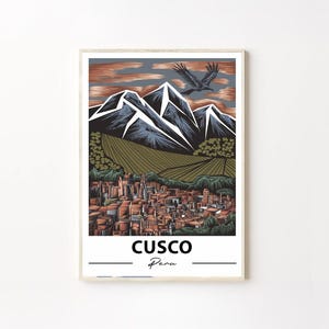 Cusco Peru Mountain Art Print, Andean Cityscape Wall Decor, Peruvian Highlands Poster, Peru Travel Wall Poster, Cusco Peru Wall Art Poster