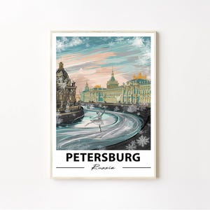 Petersburg Russia Winter Ballet Art Print, Russian Travel Wall Decor, Elegant Ballet Poster, Petersburg Wall Poster, Russia Wall Poster Art