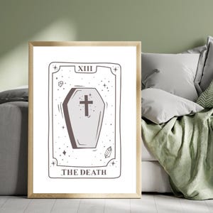 The Death Tarot Card Wall Art, Transformation New Beginnings Print, Minimalist Tarot Poster, Mystical Decor, Gift for Tarot Lovers