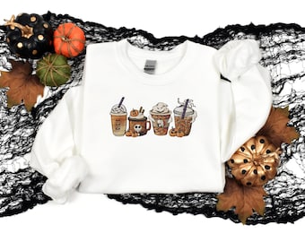 Nightmare Before Coffee Crewneck, , Coffee Lover Gift, Coffee Addict Shirt, Halloween Sweater Women, Pumpkin Spice Sweater