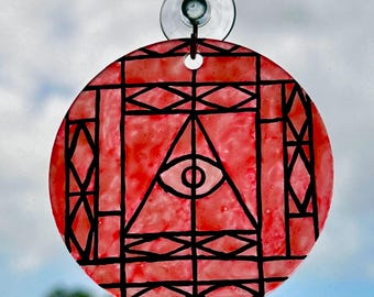 Bill Cipher Stained Glass Suncatcher