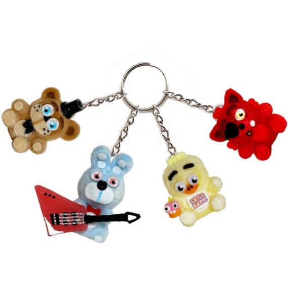 Five Nights at Freddy's Toy Bonnie Plastic 2 Keychain Clip, guitar, blue,  FNAF