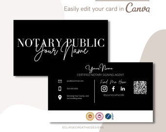 Notary Business Card Template