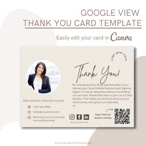 Cartão de agradecimento do notário público / agente de assinatura de empréstimos do Google