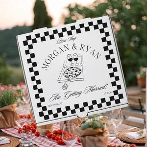 Wedding Pizza Box Template, Pizza Box Customizable, Rehearsal Dinner, Engagement Party Invitation, Wedding pizza box, wedding