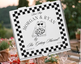 Wedding Pizza Box Template, Pizza Box Customizable, Rehearsal Dinner, Engagement Party Invitation, Wedding pizza box, wedding