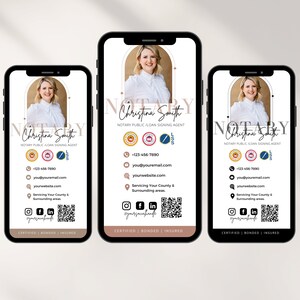 Digital Business Card Template for Notary Signing Agents