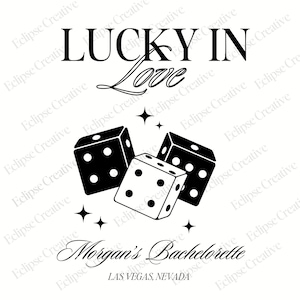 Plantilla de logotipo de Bachelorette de Lucky In Love, plantilla editable, logotipo de Bachelorette de Las Vegas, plantilla de logotipo de Bach Merch, plantilla de Canva personalizada