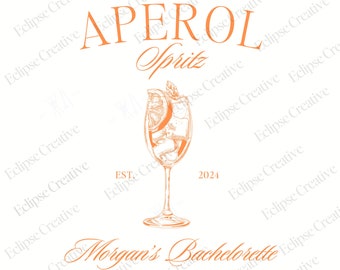 Aperol Spritz Bachelorette Logo The Spritz Social Club Editable Template Cocktail Bach Logo Custom Drink Template Classy Bach Canva Template