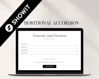 Showit Website Add-On Seite, FAQ Accordian Showit Vorlage, Häufig gestellte Fragen Showit Add-On