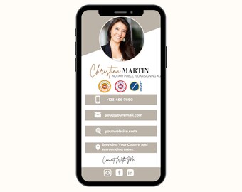 Digital Business Card Template for Notary Signing Agents