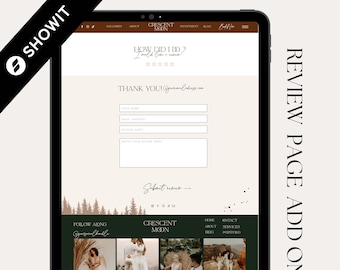 Showit Review Page template, Showit Website Template, Showit Add On Template, Showit Website Design, Showit