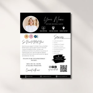 Notary Intro Flyer, Notary Marketing Flyer Template, Loan Signing Agent, Notary Flyer Design, Notary Intro Flyer, Notary