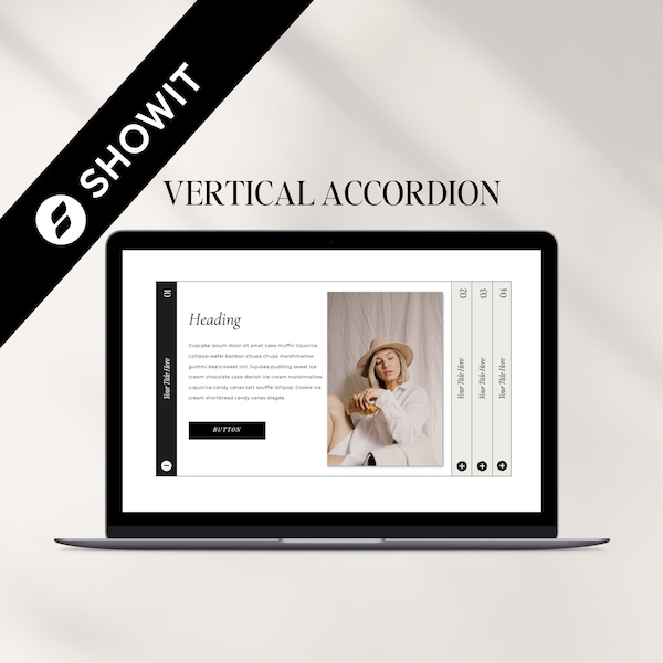 Accordion Showit Template, Showit Website Template, FAQ Add-On Canvas, Showit Template for Photographer, FAQ Add-On, Drop-Down
