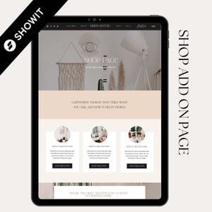 Showit Shop Page template, Showit Website Template, Shop Page Website, Showit Website Design, Ecommerce