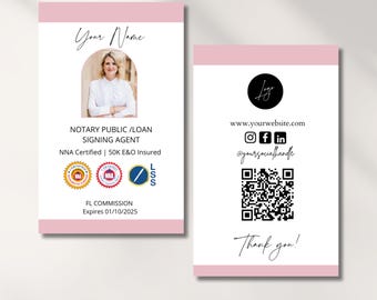 Notary ID Badge , Notary Templates ,Notary Signing Agent ,Loan Signing Agent ,Notary Marketing Template ,Notary Design