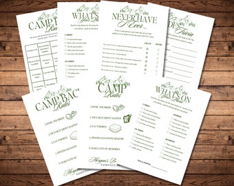 Camp Bach Games, Bachelorette Party Games ,Cabin Bachelorette Party Games ,Games for Bachelorette Party , Printable Bachelorette Party Games